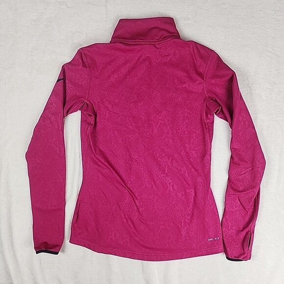 Nike Women’s Pro Dri-Fit Medium Pink 1/2 Zip Running Shirt Long Sleeve Pullover - Picture 7 of 14